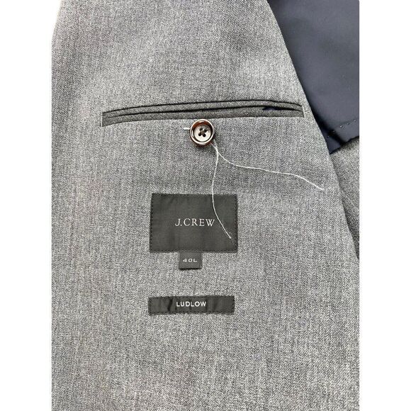 J. CREW Ludlow Traveler Men's Tollegno 1900 Wool Blazer Gray Size 40L Jacket - Picture 10 of 14